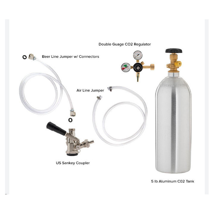 Single Faucet Jockey Box - 50' Coil - Complete with CO2